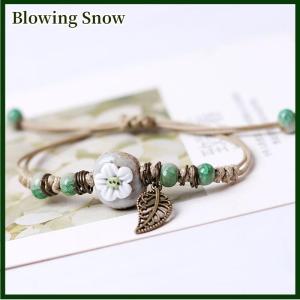 Blowing Handmade Sunflower Leaf Bracelet Boho Adjustable Jewelry For Women Vintage Ethnic Gift