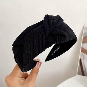 Bando Bandana Korea Wanita Lebar Simpul Polos Bahan Kain Boram/Bando Ikat Korea/Bando Vintage/Bando Antik/Korea Headband