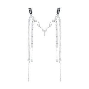 【PrettySet】Romantic Dây Buộc Tóc Đính Đá Đám Cưới Dây Đeo Trán Tua Rua Dây Đeo Đầu Tua Rua Dài Pha Lê Sáng Bóng Phụ Kiện Cô Dâu Quà Tặng Trang Sức Ngày Lễ Tình Nhân