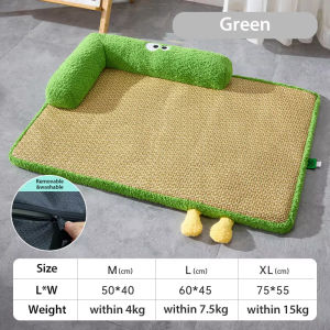 Pet Cooling Mat Rattan Pet Cooling Mat for Hot Weather Natural Breathable Cat Sleeping Pad Waterproof Scratch-Resistant Dog Mat