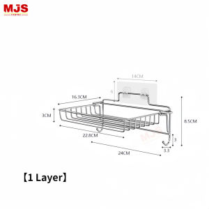 Bathroom Wall Storage Organizer Rack Stainless Steel No Punch Foldable Multi Tier Rack for Toiletries Spice Bottles