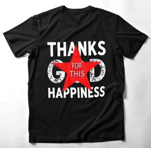 AlteruStore Baju Atasan Distro American Retro Style Motif HAPPINESS 2  bahan 24s