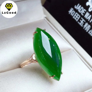 Quà Tặng Bạn Gái Ngày Lễ Nhẫn Vàng 24K Cho Nữ Nhẫn Ngọc Bích Đá Quý Xanh Tự Nhiên