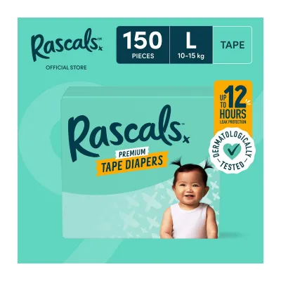 Rascals Tape Large Diaper Case - 50 PCS X 3 (150 PCS)