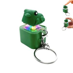 KEBETEME Funny Croaking Seagull Pop Fidget Keychain Toy with Colorful LED Light Mini Squeeze Stress Relief Pop Up Bird Toy Portable Bag Pendant Gift for Kids Adults