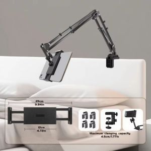 MINIFELE 262 Rotatable Bed Tablet Holder Long Arm Adjustable Desktop Support Stand  Metal Desktop Tablet Stand for 4.7-13" for iPad Mini Air Pro