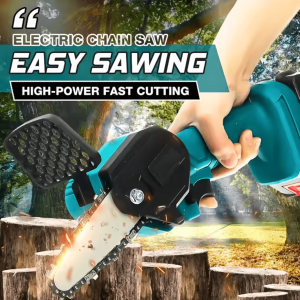 BERGARANSI KNIFEZER Chainsaw Gergaji Mesin potong kayu mini rantai 21V 4 Inch 550W D260489