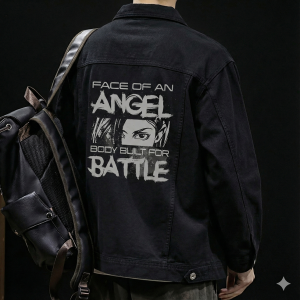 Áo khoác JEANS nam IN Alita Battle Angel kiểu áo khoác bò Denim AJ012