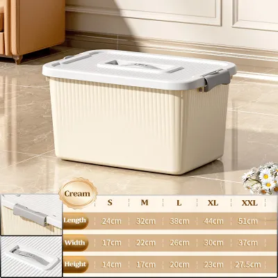 IMUTO Plastic Storage Box Baby Clothes Large Capacity Snacks Storage Organizer with Lid and Handle