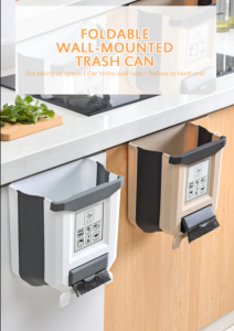 Bekas Tong Sampah Dapur/ Foldable Waste Bin Kitchen Cabinet Door Hanging Trash Bin