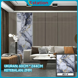 Estation -  Wallpaper Dinding Motif Vinyl Marble Foam Roll Sticker Kamar Dekorasi PET 120 x 244cm