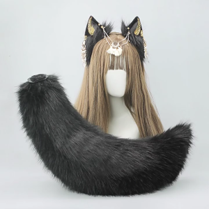 1Pc Foxes Wolf Ears Headband Furry Tail Wolf Ears Wolf Tail for Christmas Halloween Cosplay Party Costume Accessories