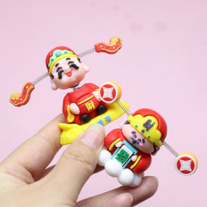 มินิฟิกเกอร์เทพเจ้าแห่งโชคลาภเครื่องประดับโฮมออฟฟิศการ์ตูนน่ารักบีบอัดและโชคลาภเครื่องประดับติดรถยนต์