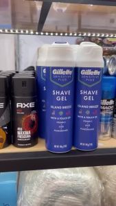[Hàng Mỹ] Gel Cạo Râu Gillette Sensitive Advanced Shave Gel Island Breeze 198g - Chất gel mịn màng giúp bạn cạo râu dễ dàng hơn không làm trầy da.  - Tinh chất dưỡng da dịu nhẹ dưỡng ẩm không làm khô da.