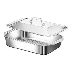 Elegant Silver Square Serving Tray High Quality Stainless Steel Platter Rusts Resistant Dishwasher Compatible