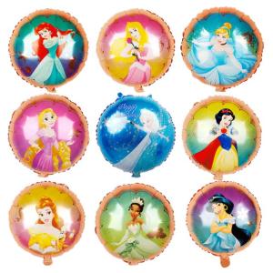 9pcs/Set 18inch Disneys Princess Snow white Foil Balloons For Birthday Party Decoration Anna ElSa Bell Mermaids Cinderellas Balloon Party Supplies Holiday Home Decor Sets Kids Gifts Toys
