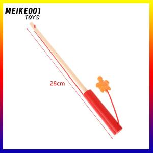 MEIKE001 ของเล่นตกปลาแม่เหล็กสำหรับเด็กคันเบ็ดตกปลาทำจากไม้แบบขยายได้มีตะขอตกปลาแม่เหล็กในตัว