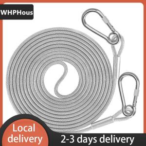 [COD] WHPHous Ship within 24 hours Double-headed Dog Tie Out Cable Leash raction Rope With Metal Buckle Steel Wire Anti-rust Training CollarOutdoor Dogs Strap