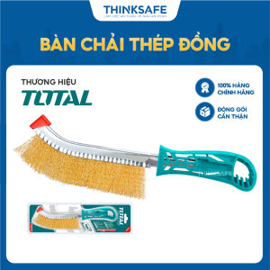 Bàn chải thép Total THT92102 làm sạch vết gỉ sắt bám trên máy móc tay cầm chống trượt Bàn chải đồng- Thinksafe