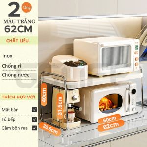 GSlife Kệ Lò Vi Sóng NEW-Kệ Nhà Bếp Thông Minh Kệ Lưu Trữ Giá Để Đồ Thiết Kế Mới Màu Kem