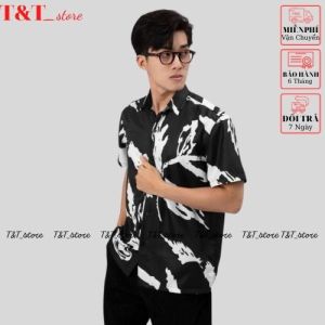 Áo Sơ Mi Tay Ngắn In Họa Tiết Boo Boo Phong Cách Hàn Quốc Thời Trang Mùa Hè Cho Nam 2022 Vải 3D Lụa Hàn Chống Nhăn Mèm Mại T&T_store08