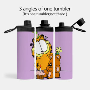 Garfield insulated water bottles stainless steel wide mouth spout lid 600ml leakproof double wall vacuum insulated sports bottle lightweight