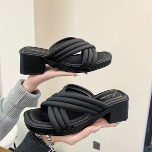 Korean new elegant thick soled wegde heels sandals for women 5188#