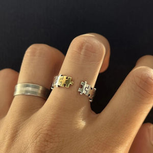 Hmeme Cổ Điển Câu Đố Mở Vòng Cho Phụ Nữ Người Đàn Ông Cá Tính Hip Hop Có Thể Điều Chỉnh Vài Nhẫn Đồ Trang Sức Quà Tặng