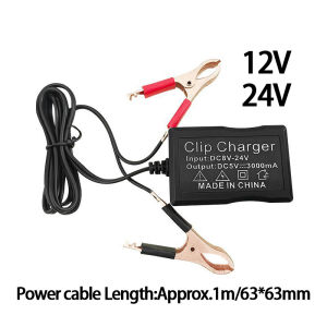 12V 24V to 5V Power Inverter with Battery Clip 3-Port 3A USB DC Converter Charger