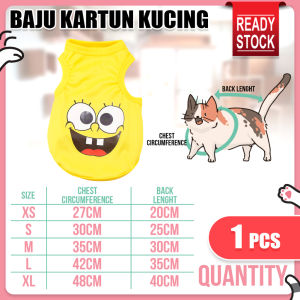Cute Cartoon Pet T-Shirt Kucing Arnab Comel Cat Dog Clothes Soft Cotton Baju Haiwan