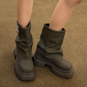 IELGY New fashionable and versatile thick-soled boots for women
