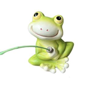 Cartoon Frogs Fishing Decorative Resins Figurine for Landscaping Fish Tanks Accent or Aquarium Decoration Ornament
