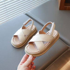New Childrens Cross-tied Platform Sandals Summer Princess Non Slip Beach Shoes Comfortable Slides Slingbacks for Student I05181