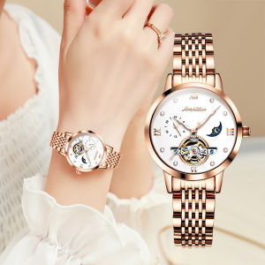 JSDUN 8832 Women Mechanical Fashion Watch Gift Stainless Steel Watchband Round-dial Wristwatch