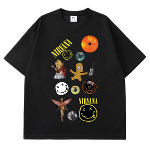 KAOS BAND NIRVANA TEBAL PREMIUM/KAOS BAND / KAOS BAND METAL / KAOS HITAM  COMBED BISA COD