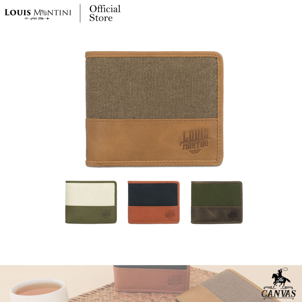 Montini (The Canvas) Genuine Cow Leather Mixed Canvas Mens Wallet TTM124