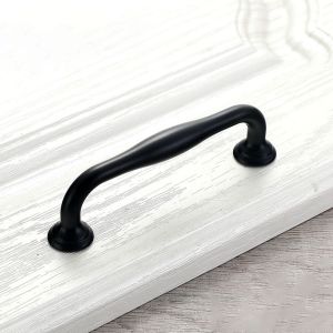 FPXR8 Matte Black with Screw Wardrobe Kitchen Home Improvement Drawer Pulls Cabinet Handles Furniture Hardware Cupboard Knobs