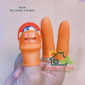 PBĐB - Bộ dao móng tay + 2 bao xỏ ngón dùng lặt hái rau làm bếp hỗ trợ nhanh tiện đở đau đầu ngón tay