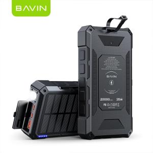 BAVIN PC1197 20000mAh Solar Powerbank w/ 35W Type-C Fast Charging & 15W Wireless Charging w/ LED Flashlight & 3 Outputs