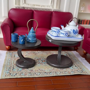 1:12 Model Miniature End Table Dollhouses Living Room Metal Table Furniture Dollhouses Decoration Display Accessories