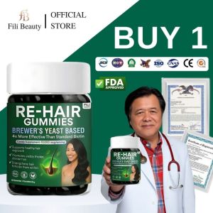 Re-Hair Gummies with Vitamin C Supports Hair Regrowth for Adults Boosts Hair Strength 42ct