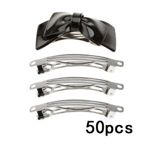 50Pcs French Barrette Metal Silver Arc Hair Clips Alligator for DIY Clip Craft Bows 10cm