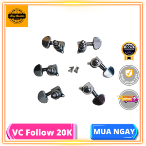 Bộ khóa đàn guitar acoustic Khóa cục màu bạc inox sáng - Duy Guitar Store phụ kiện guitar giá tốt