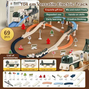 🔥Ready Stock🔥DIY Electric Train Track Toy Set Fun Game Train Toy Childrens Educational Toy Set Assembled Track Car Toy