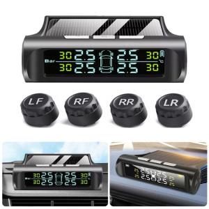 Wireless External Tire Pressure Gauges Color Screen Display Solar Powered Vehicle Tire Pressure Monitoring for Vehicles