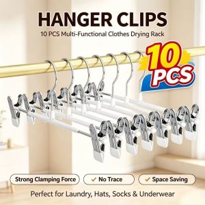 【10PCS】Hot Quality Hanger Clip New stainless Steel Clip Stand Hanger Pants