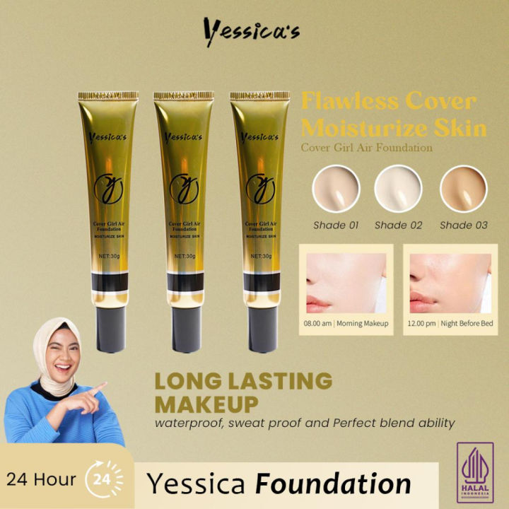 FYC Yessica’s yessica Waterproof Foundation Cover Girl Air Moisturize Skin Foundation Anti Air Original BPOM