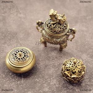 [COD] ZHONGYI0 กระถางธูปทองเหลืองขนาดเล็กลายดอกบัว Jiuding