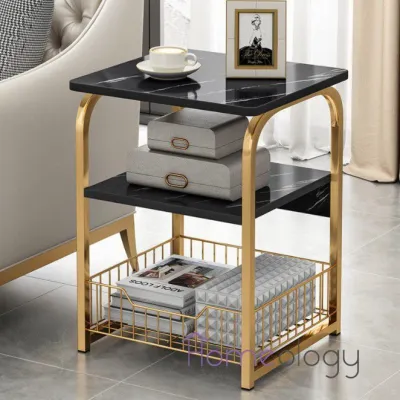 Modern Design Tea Table Sofa Side Table Marble Coffee Desk Bedside Storage