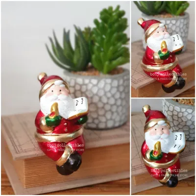 Shelf-sitting Mini Santa Claus Figurine Christmas Decor Height: 4.25 inches